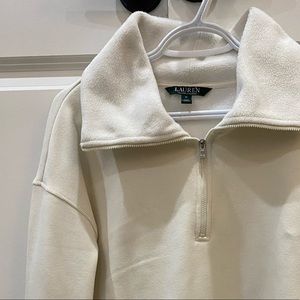 Ralph Lauren off-white half zip sweater